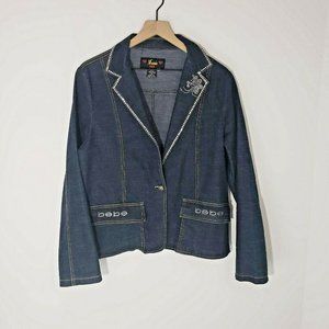 Annie USA Women's Vintage Long Sleeve Denim Jacket